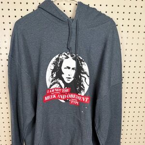 Graphic Hoodie Sweatshirt - Dark Gray "I Am Not The Meek And Obedient Type"